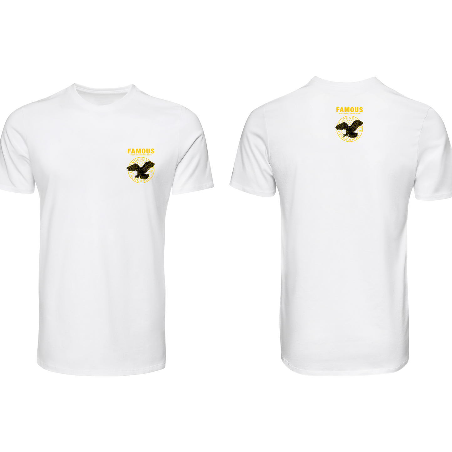 T-Shirt con Grafica "FAMOUS" e Aquila Stilizzata – Design Unico