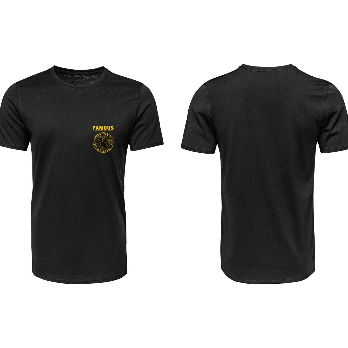 T-Shirt con Grafica "FAMOUS" e Aquila Stilizzata – Design Unico